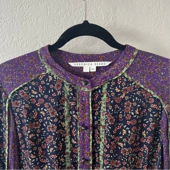 Veronica Beard Xanita Printed Long Sleeve Shift Dress - Picture 4 of 7